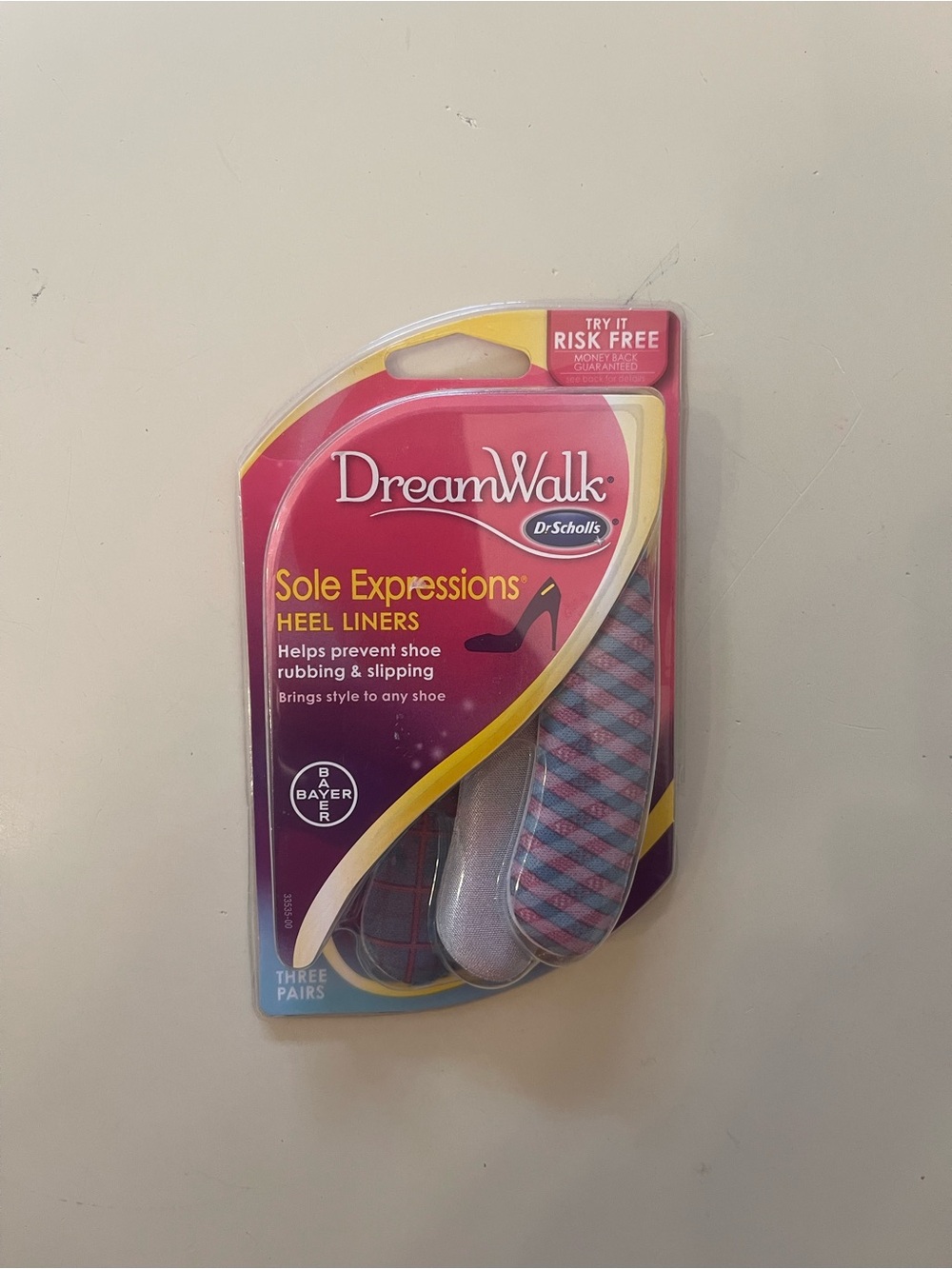 Dr Scholl's DreamWalk Sole Expressions Heel Liners 3 Pairs Fits Any Women's Shoe